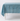 Blue tablecloth with white birds print on rectangular table.